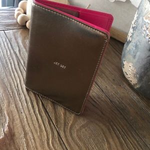 *Kate Spade*Gold & bright pink passport holder